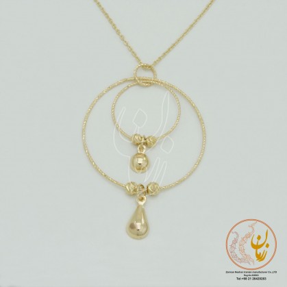 Gold Necklace - Two Circle Design-ZMM0977